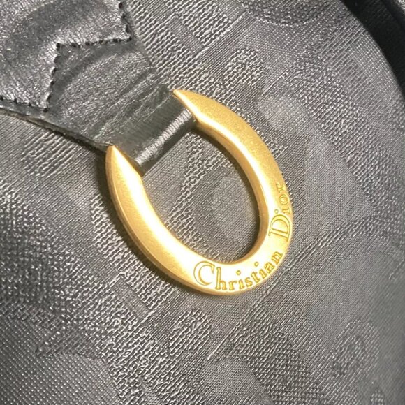 Dior vintage Trotter Hand Bag Tote Bag Duffle Bag Leather/PVC Black - Picture 5 of 13